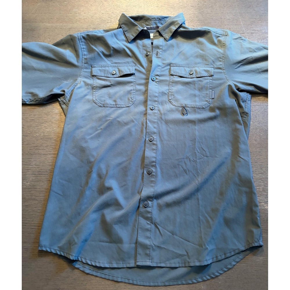 Columbia Silver Ridge Mens Gray Ripstop Long Sleeve Hiking Fishing Shirt Medium